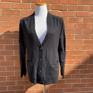 MICHAEL KORS Classic Black Cardigan 100% Cashmere Sweater XS